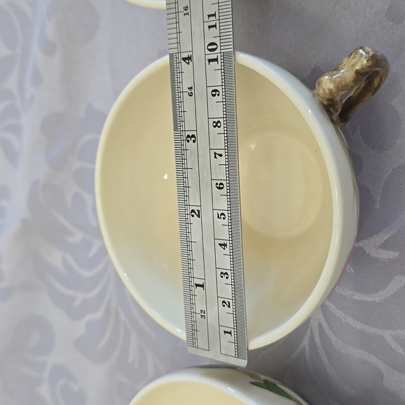 Vintage MCM Franciscan Earthenware Set Of 5 Desert Rose Tea Cups & Saucers - Picture 11 of 17